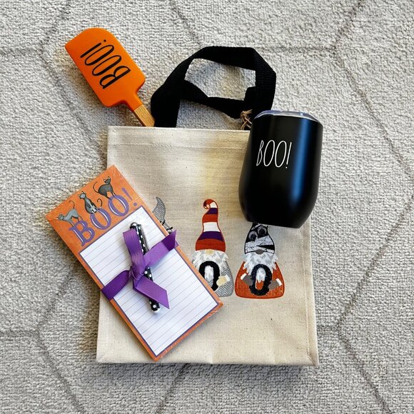 Halloween Fall Gift Tote Rae Dunn BOO Double Wall Wine/Coffee Tumbler - Picture 1 of 2